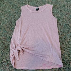 Pink tank with tie bottom